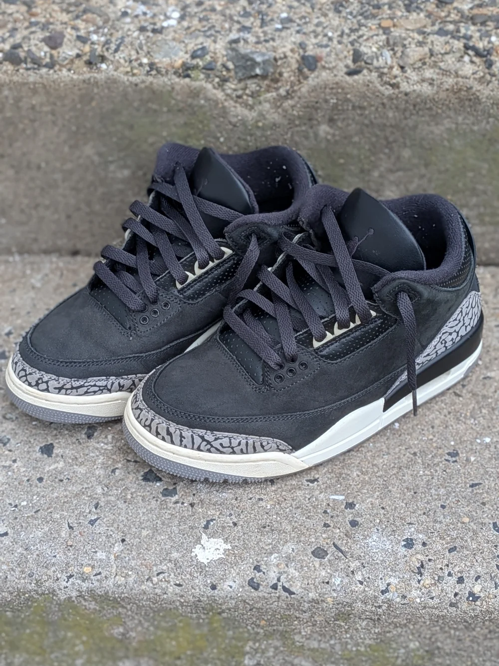 Air Jordan Style Black Suede Retro Sneaker Size 7